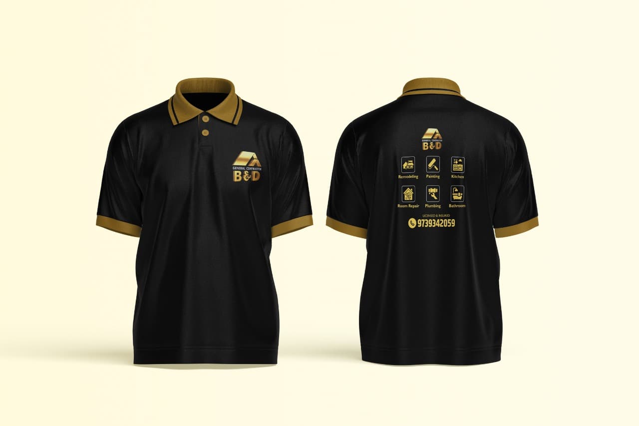 Close-up of an embroidered polo shirt